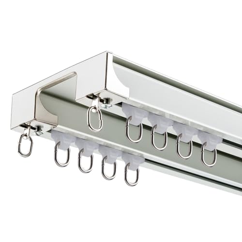 Robuste Aluminium-Vorhangschiene, 2 mm Wandstärke für mehr Privatsphäre, ideal für Wohnzimmer und Schlafzimmer Robuste Aluminium-Vorhangschiene, 2 mm Wandstärke für mehr Privatsphäre, ideal für Wohnzimmer und Schlafzimmer von Generisch
