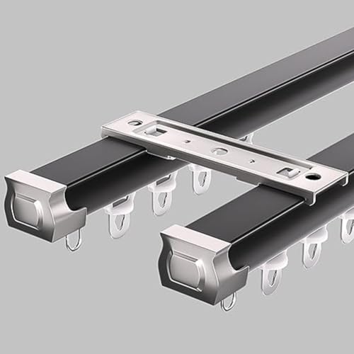 Robuste Aluminium-Vorhangschiene – Doppelläufige Deckenschiene für Wohnzimmer, Schlafzimmer, Raumteiler, einfach zu installieren Robuste Aluminium-Vorhangschiene – Doppelläufige Deckenschiene für Wohnzimmer, Schlafzimmer, Raumteiler, einfach zu installieren von Generisch