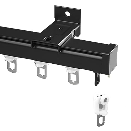Robuste Aluminium-Vorhangschiene – leiser Schiebevorhang Ra für Raumteiler & schwere Vorhänge, Decken- und Wandmontage, stabile schwarze Stangen, einfache Installation Robuste Aluminium-Vorhangschiene – leiser Schiebevorhang Ra für Raumteiler & schwere Vorhänge, Decken- und Wandmontage, stabile schwarze Stangen, einfache Installation von Generisch