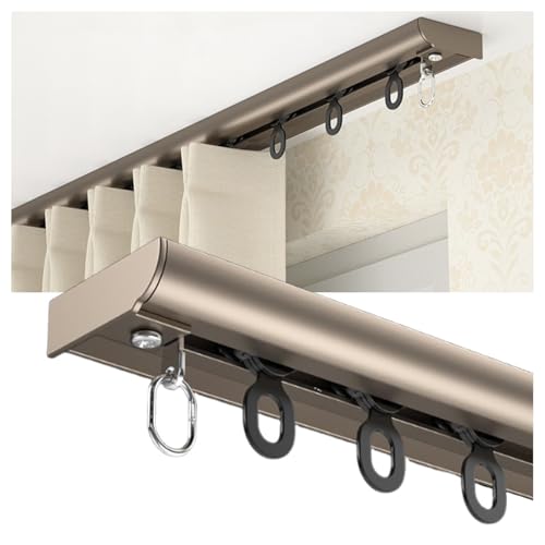 Robuste Aluminium-Vorhangschiene mit Rolle für sanftes Gleiten, ideal für Raumteiler und Fenster im Wohnzimmer, Schlafzimmer Robuste Aluminium-Vorhangschiene mit Rolle für sanftes Gleiten, ideal für Raumteiler und Fenster im Wohnzimmer, Schlafzimmer von Generisch