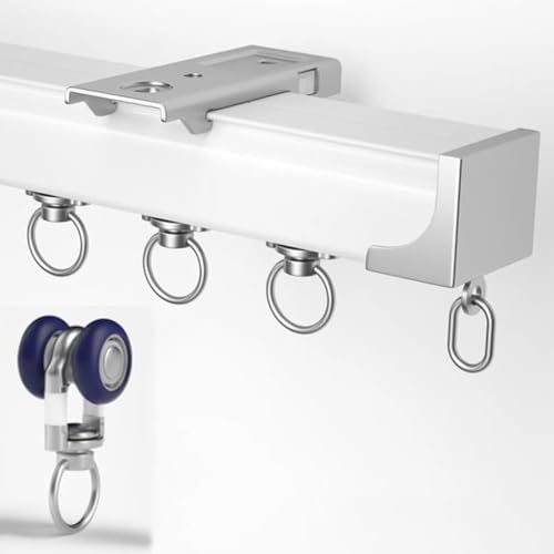 Robuste Deckenvorhangschiene, verstellbare Länge, für Raumteiler oder Wohnmobil-Dusche, leichtgängiges Gleiten mit langlebigen Rollen Robuste Deckenvorhangschiene, verstellbare Länge, für Raumteiler oder Wohnmobil-Dusche, leichtgängiges Gleiten mit langlebigen Rollen von Generisch