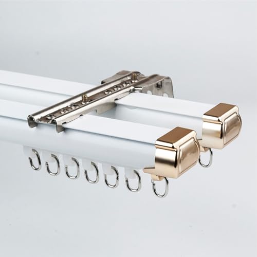 Robuste Doppel-Vorhangschiene, 1–6 m, Aluminium-Gardinenstange für Raumteiler, Wand- oder Deckenmontage, Vorhangschienen Robuste Doppel-Vorhangschiene, 1–6 m, Aluminium-Gardinenstange für Raumteiler, Wand- oder Deckenmontage, Vorhangschienen von Generisch