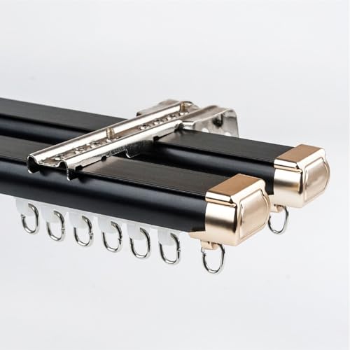 Robuste Doppel-Vorhangschiene, 1–6 m, Aluminium-Gardinenstange für Raumteiler, Wand- oder Deckenmontage, Vorhangschienen Robuste Doppel-Vorhangschiene, 1–6 m, Aluminium-Gardinenstange für Raumteiler, Wand- oder Deckenmontage, Vorhangschienen von Generisch