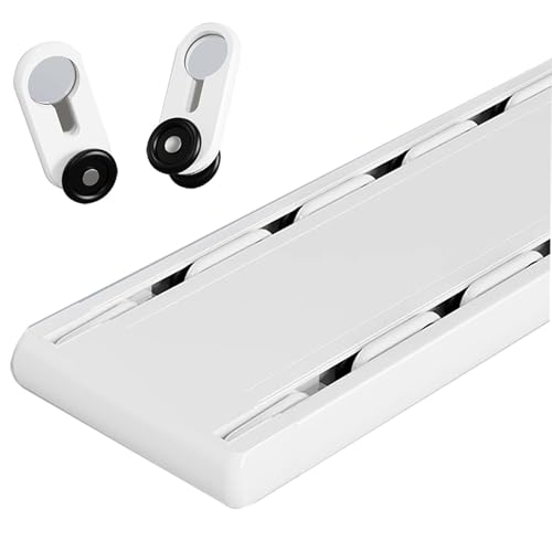 Robuste Doppel-Vorhangschiene mit Stahlklinge, Aluminiumlegierung, Deckenschienensystem für Zuhause und Büro, leises rutschfestes Design (Weiß, 150 cm) von Generisch