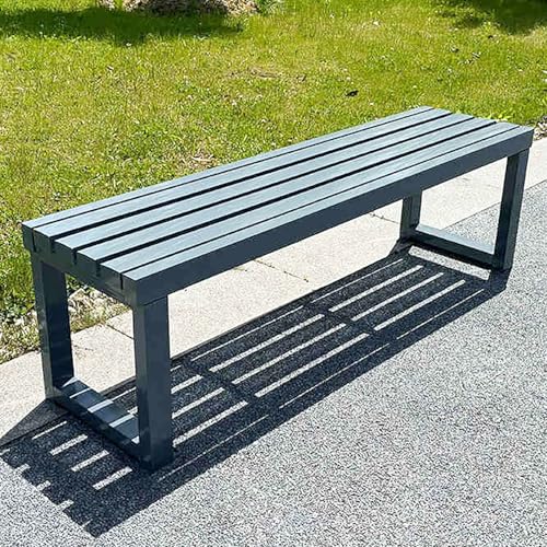 Robuste Gartenbank aus Metall für Sitzgelegenheiten im Freien in Parks, Terrassen, Rasenflächen und Höfen, unterstützt bis zu 362,9 kg von Generisch