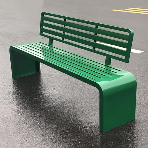 Robuste Gartenbank aus Metall mit Rückenlehne, bequemer Lattenrost für Entspannung im Freien im Park, Hof oder Rasen von Generisch