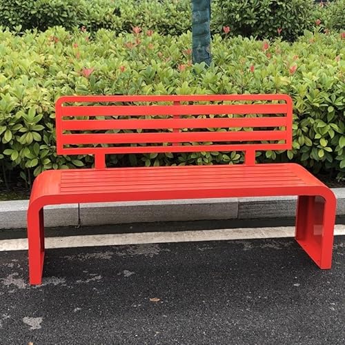Robuste Gartenbank aus Metall mit Rückenlehne, bequemer Lattenrost für Entspannung im Freien im Park, Hof oder Rasen von Generisch