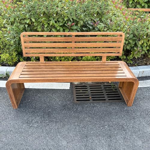 Robuste Gartenbank aus verzinktem Metall mit gebogener Rückenlehne, ideal für Terrasse, Veranda, Pool und Balkon von Generisch
