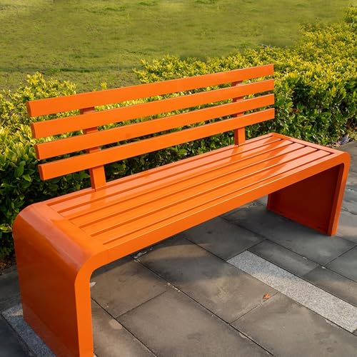 Robuste Gartenbank aus verzinktem Stahl mit Rückenlehne, wetterfestes Lattenmetall-Design für Veranda, Rasen, Hinterhof und Park, trägt bis zu 300 kg von Generisch