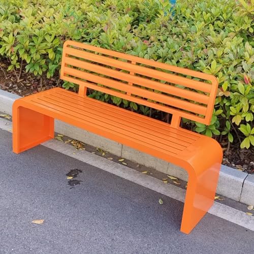 Robuste Gartenbank für den Außenbereich, mit bequemer Rückenlehne, wetterfeste und rostfreie Metallsitzbank für Veranda, Hinterhof und Park von Generisch