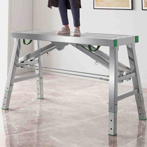 Robuste Klapp-Arbeitsplattform, Aluminium-Trittleiter mit rutschfesten Gummifüßen, 180 x 40 cm, maximale Tragkraft für sicheren und einfachen Zugriff von Generisch