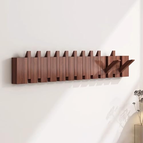 Robuste Kleiderhaken, Wandhalterung, klappbar, Klavier-Stil, zum Aufhängen von Mänteln, Schlüsseln, Hüten, Bademänteln und Handtüchern, Walnuss, 6 Haken Robuste Kleiderhaken, Wandhalterung, klappbar, Klavier-Stil, zum Aufhängen von Mänteln, Schlüsseln, Hüten, Bademänteln und Handtüchern, Walnuss, 6 Haken von Generisch