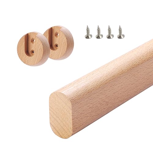 Robuste Kleiderstange aus Holz, einfach zu installieren, oval, zum Aufhängen von Kleidung und Vorhängen, 80 cm, natürliches Finish, robust und langlebig Robuste Kleiderstange aus Holz, einfach zu installieren, oval, zum Aufhängen von Kleidung und Vorhängen, 80 cm, natürliches Finish, robust und langlebig von Generisch