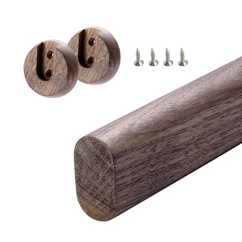Robuste Kleiderstange aus Holz, einfach zu installieren, oval, zum Aufhängen von Kleidung und Vorhängen, 90 cm, Hellbraun, robust und Design Robuste Kleiderstange aus Holz, einfach zu installieren, oval, zum Aufhängen von Kleidung und Vorhängen, 90 cm, Hellbraun, robust und Design von Generisch