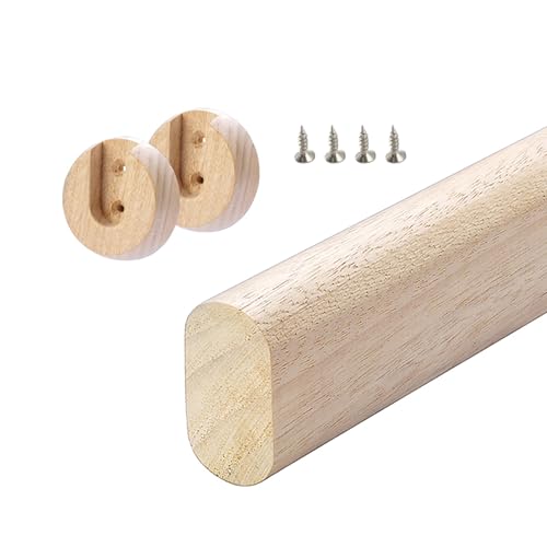 Robuste Kleiderstange aus Holz, einfach zu installieren, ovale Sicherheits-Garderobenstange zum Aufhängen von Kleidung und Vorhängen, 120 cm, langlebige beige Kleiderstange Robuste Kleiderstange aus Holz, einfach zu installieren, ovale Sicherheits-Garderobenstange zum Aufhängen von Kleidung und Vorhängen, 120 cm, langlebige beige Kleiderstange von Generisch