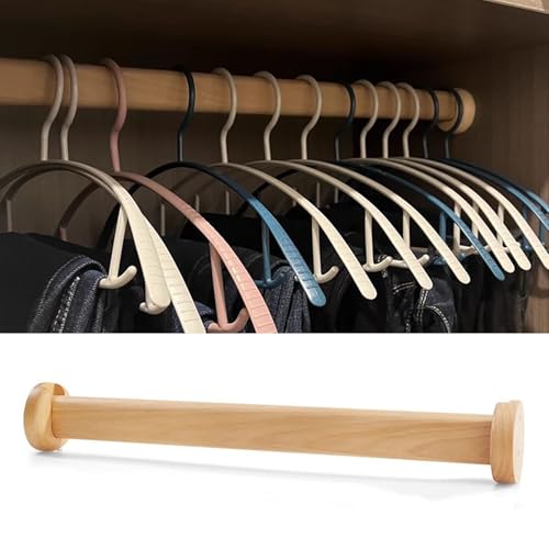 Robuste Kleiderstange aus Holz zum Aufhängen von Kleidung mit dicken Stangenfassungen und Flansch, Raumteiler, Kleiderstange von Generisch