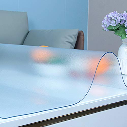 Robuste Kunststoff-Tischdecke, transparenter Tischschutz mit abgerundeten Ecken, PVC-Tischschutz für Esszimmer und Küche (90 x 180 cm) von Generisch