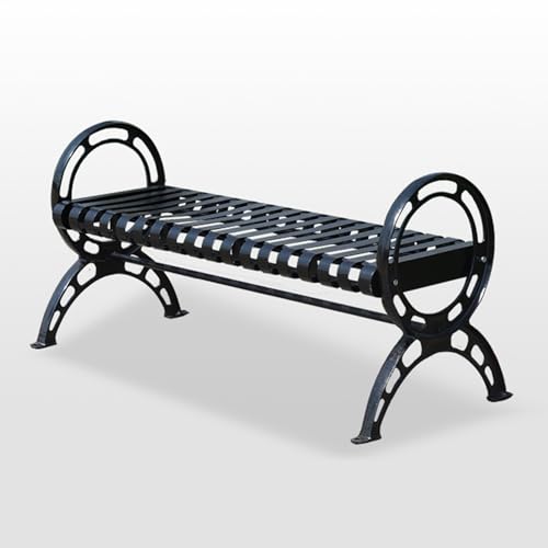 Robuste Metall-Gartenbank mit Eisenrahmen, Terrassenbank für Außenbereiche, 120 cm, Parkstuhl für Veranda, Pool, Balkon, Wohnzimmer – eine Farbe B von Generisch