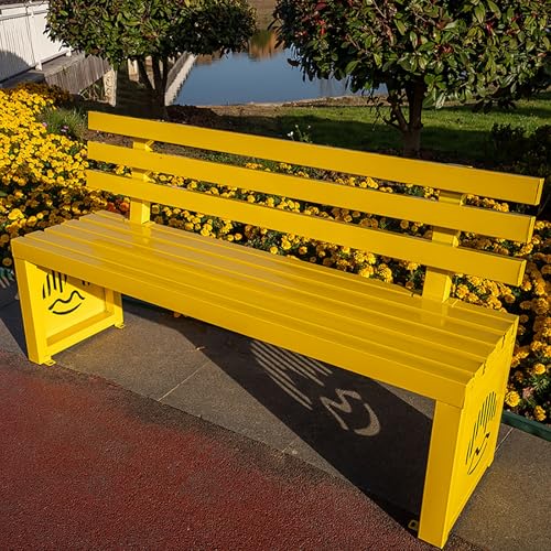 Robuste Metall-Gartenbank mit Rückenlehne, Allwetter-Lattensitz, Loveseat für Terrasse, Veranda, Park, unterstützt bis zu 299 kg von Generisch