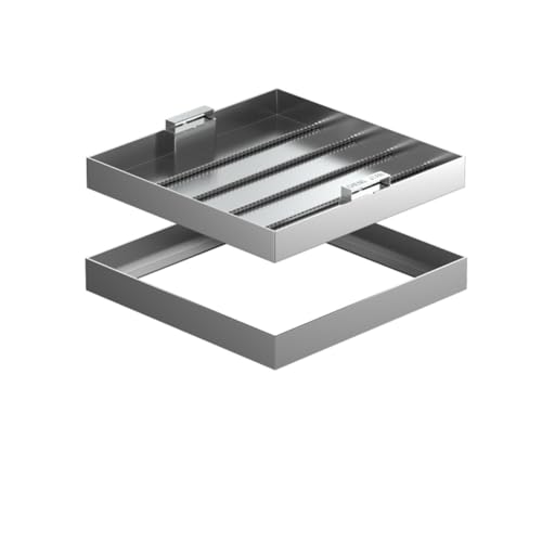 Robuste Metall-Inspektionsabdeckung für Auffahrt, quadratisch, Klasse B, Abwassertankdeckel, 80 x 80 x 5 cm, unsichtbare Ablaufabdeckung (Grau-A) von Generisch