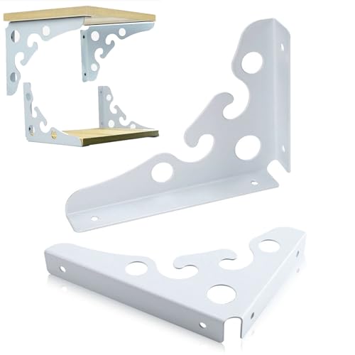 Robuste Metall-Regalhalterung – Wandmontierte Eisenhalterung für selbstgemachte schwebende Regale, inklusive Schrauben für einfache Installation Robuste Metall-Regalhalterung – Wandmontierte Eisenhalterung für selbstgemachte schwebende Regale, inklusive Schrauben für einfache Installation von Generisch