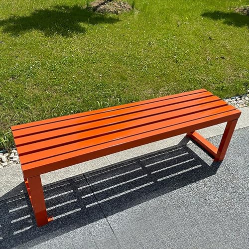 Robuste Metallbank für den Außenbereich, wetterfest, rückenfrei, für Garten, Terrasse und Pool, unterstützt bis zu 400 kg, perfekt für 2–3 Personen von Generisch