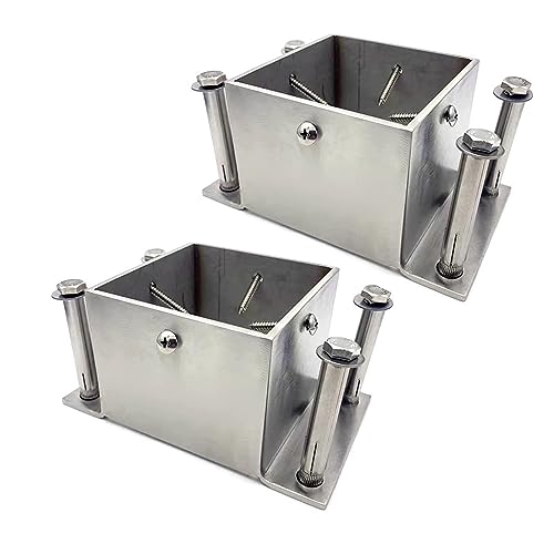 Robuste Pfosten-Basishalterungen – 2 Stück für Briefkasten und Geländer aus Holz, perfekt für Decks, Pergolen und Outdoor-Strukturen – robuste Konstruktion von Generisch