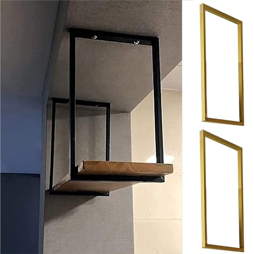 Robuste Regalhalterung (ohne Brett), 30 x 50 cm, Deckenmontage, Metallregalträger mit Montageset, ideal für die Küche, Farbe: Gold von Generisch