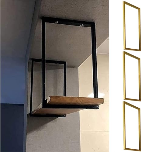 Robuste Regalhalterung (ohne Brett) – 30 x 50 cm, Deckenmontage, Metall-Regalträger mit Montageschrauben-Set für Küche, maximiert den Stauraum – Farbe: Gold von Generisch