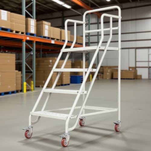 Robuste Rollleiter mit Plattform – beweglicher industrieller Tritthocker für Erwachsene Robuste Rollleiter mit Plattform – beweglicher industrieller Tritthocker für Erwachsene von Generisch