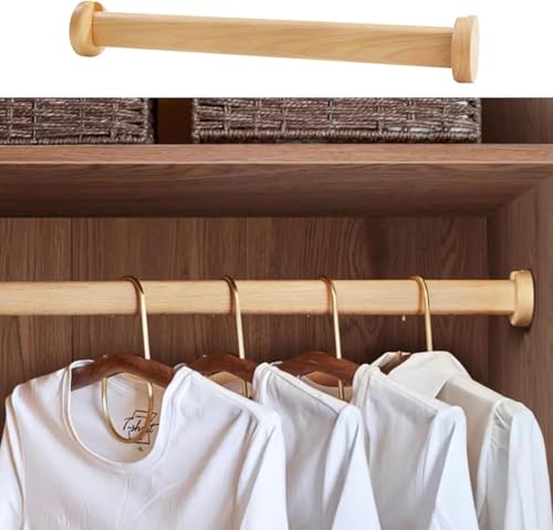 Robuste Schrankstange aus Holz mit Endstütze, einfache Installation zum sicheren Aufhängen von Kleidung von Generisch