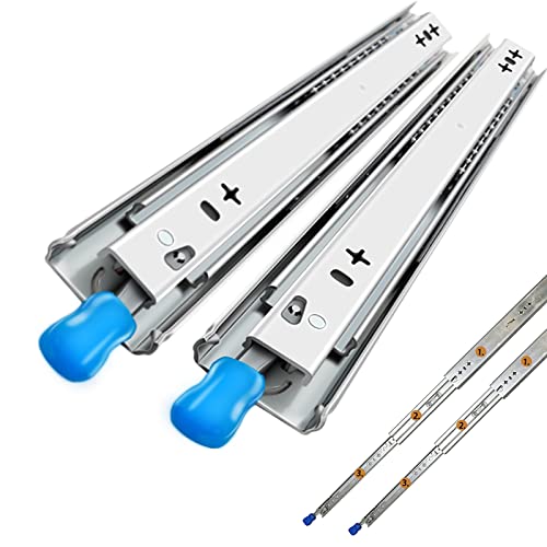 Robuste Schubladenschienen, 2er-Pack, 55,9 cm, 81,3 cm, 106,7 cm, 120 kg Tragkraft, abnehmbar und einfach zu installieren, 3-fach gefaltete Tischverlängerungsgleiter mit Schloss für Schrankschubladen Robuste Schubladenschienen, 2er-Pack, 55,9 cm, 81,3 cm, 106,7 cm, 120 kg Tragkraft, abnehmbar und einfach zu installieren, 3-fach gefaltete Tischverlängerungsgleiter mit Schloss für Schrankschubladen von Generisch