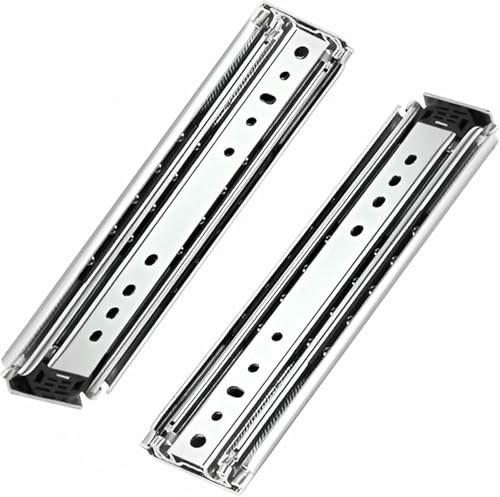 Robuste Schubladenschienen mit Schloss, 227 kg Tragkraft, seitlich montierte Vollauszugskugellager, industrielle Laufschienen für sichere Aufbewahrung Robuste Schubladenschienen mit Schloss, 227 kg Tragkraft, seitlich montierte Vollauszugskugellager, industrielle Laufschienen für sichere Aufbewahrung von Generisch