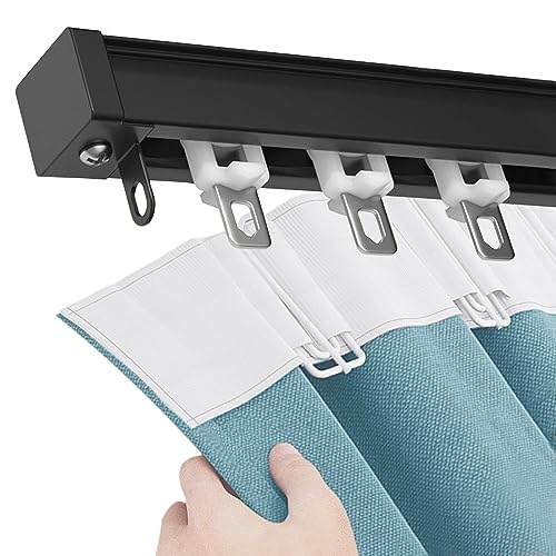Robuste Stille Vorhangschiene mit Rollen verstellbar 50600 cm Perfekt für Fenster Wohnzimmer Schlafzimmer Home Office Raumteiler Decken-/Wandhalterung Leichtgängige Montage von Generisch