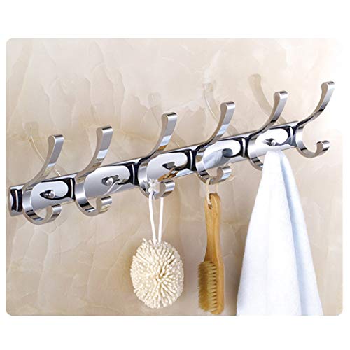 Robuste Wandgarderobe aus Chrom – 6 Haken, Metallgarderobe mit 304 Edelstahl-Schrauben für Schals, Taschen, Handtücher, Schlüssel, Kappen – langlebiges Badezimmer (blau) von Generisch