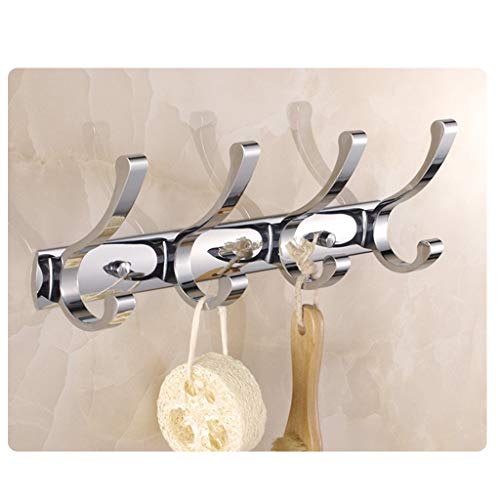 Robuste Wandgarderobe aus Chrom – Metallgarderobe mit 304 Edelstahl-Schrauben, 4 Haken für Schals, Taschen, Handtücher, Schlüssel, Kappen – ideal für Badezimmer, Eingangsbereich, Schlamm (blau) von Generisch