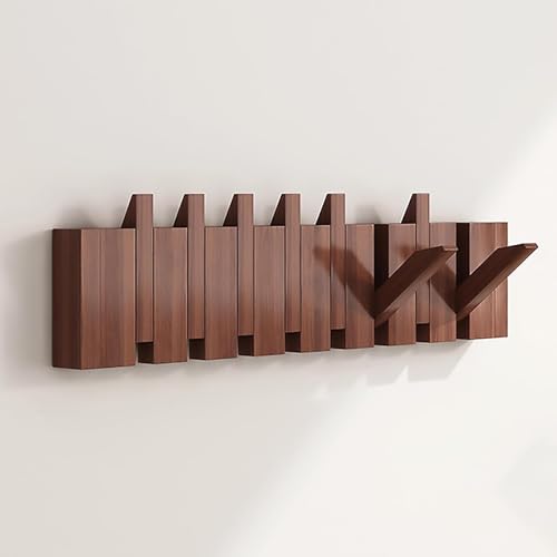 Robuste Wandgarderobe aus Holz – faltbarer Kleiderbügel zum Organisieren von Mänteln, Hüten und Handtüchern von Generisch