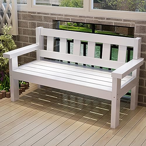 Robuste traditionelle Gartenbank aus Holz mit Rückenlehne und Armlehnen – stilvolle Outdoor-Terrassensitzgelegenheit für Rasen, Veranda, Hof und Weg – komfortables & witterungsbeständiges Design von Generisch