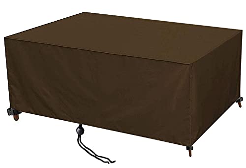 Robuste wasserdichte Gartenmöbelabdeckung, 380 x 220 x 100 cm, rechteckiger Terrassentischschutz, 420D Oxford, UV-beständig, reißfest für Outdoor-Rattanmöbel von Generisch