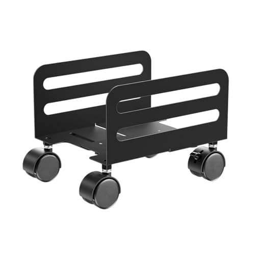 Robuster, verstellbarer Computerständer unter dem Schreibtisch – Rollwagen aus Stahl mit feststellbaren Rädern für einfache Mobilität und Nisierung Robuster, verstellbarer Computerständer unter dem Schreibtisch – Rollwagen aus Stahl mit feststellbaren Rädern für einfache Mobilität und Nisierung von Generisch