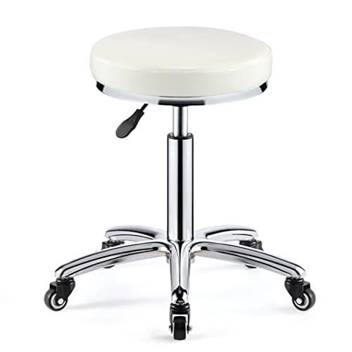 Robuster, verstellbarer Rollhocker mit Rollen, 200 kg Kapazität, ergonomischer Drehstuhl aus PU-Leder, höhenverstellbar, mobiler Hocker für Salon, Werkstatt und Büro Robuster, verstellbarer Rollhocker mit Rollen, 200 kg Kapazität, ergonomischer Drehstuhl aus PU-Leder, höhenverstellbar, mobiler Hocker für Salon, Werkstatt und Büro von Generisch
