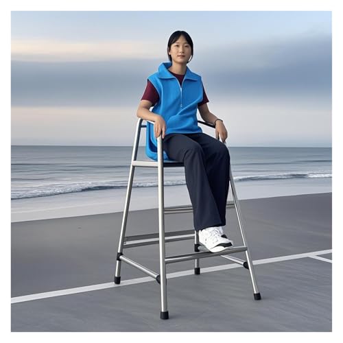 Robuster Edelstahl-Stuhl mit Sitzfläche für Schwimmbad, Terrasse, See, Strand – Innen- und Außenbereich von Generisch