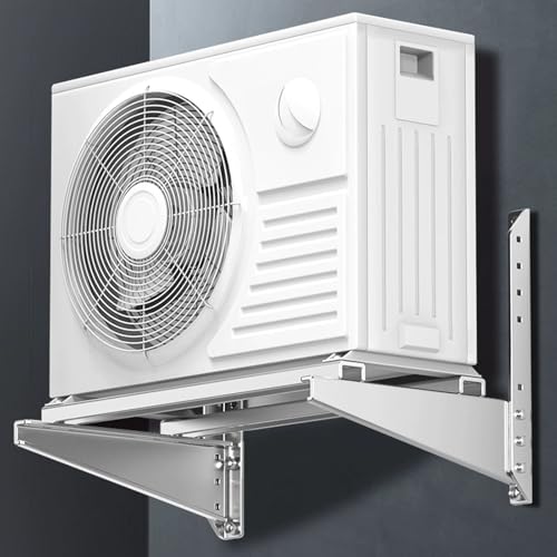 Robuster Edelstahl-Wandhalter für Mini-Split-AC-Wärmepumpe mit zwei Querstangen und Stoßdämpfer, unterstützt bis zu 450 kg für sichere Installation von Generisch