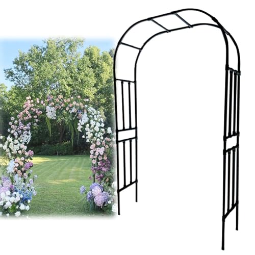 Robuster Gartenbogen, Outdoor-Gartenlaube, einfach zu montieren, Metall-Torbogenspalier für Kletterpflanzen, Rosenlaube mit 8 Pflanzenstütz-Clips von Generisch