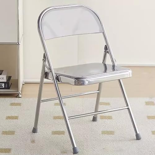Robuster Klappstuhl – Silber gepolsterter tragbarer Stuhl mit gebogener Rückenlehne, ideal für Home Office & Events, leichtes faltbares Design für einfache Lagerung von Generisch