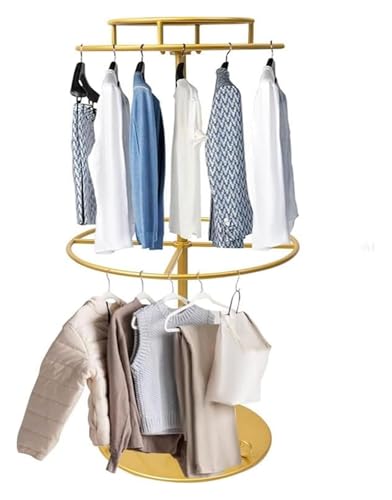 Robuster Kleiderständer – 2-stöckiger Kleiderständer zur Aufbewahrung von Kleidung, drehbares bodenstehendes Design, goldfarbenes Finish, ideal für den Einzelhandel Robuster Kleiderständer – 2-stöckiger Kleiderständer zur Aufbewahrung von Kleidung, drehbares bodenstehendes Design, goldfarbenes Finish, ideal für den Einzelhandel von Generisch