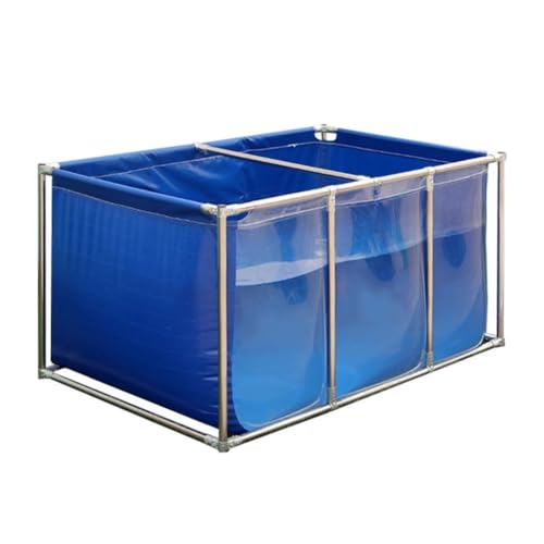 Robuster PVC-Teichtank mit klarem Sichtfenster und Ablassventil, Stahlrahmen oberirdisches Aquarium für Fischzucht und Garten-Display, einfache Montage Robuster PVC-Teichtank mit klarem Sichtfenster und Ablassventil, Stahlrahmen oberirdisches Aquarium für Fischzucht und Garten-Display, einfache Montage von Generisch