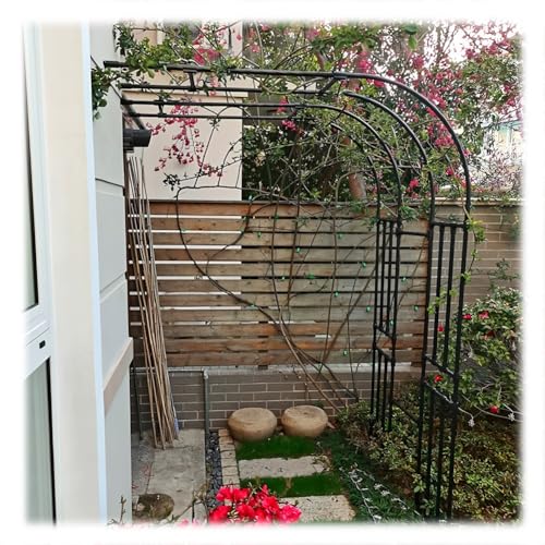 Robuster Stahl-Gartenbogen-Rankgitter, Wandmontage, Pergola-Ständer für Kletterpflanzen, perfekte Rasen-Hinterhof-Terrassen-Dekoration Robuster Stahl-Gartenbogen-Rankgitter, Wandmontage, Pergola-Ständer für Kletterpflanzen, perfekte Rasen-Hinterhof-Terrassen-Dekoration von Generisch