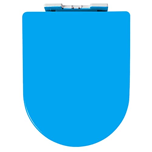 Robuster WC-Sitz, Absenkautomatik, Schnellentriegelung, ergonomisches Design mit verstellbaren Scharnieren, familienfreundlich, 6 Farben (Himmelblau, Einheitsgröße) für Badezimmer-Upgrade von Generisch