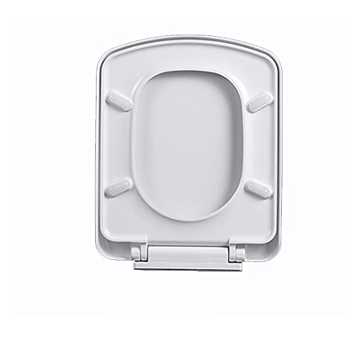 Robuster WC-Sitz, Absenkautomatik, abgerundetes quadratisches Design (355 mm Breite, 440–470 mm Länge), verdickter Toilettendeckel für den Haushalt für bequeme Nutzung von Generisch